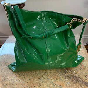 Gaia Green Leather Badgley Mischka Hobo Bag